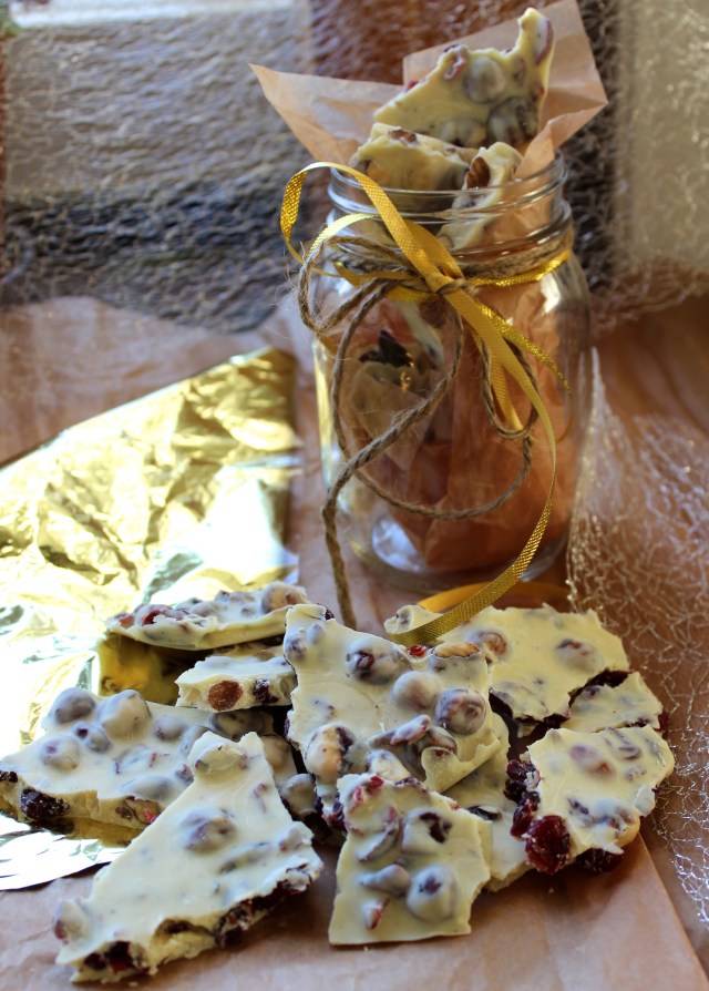 Cranberry Hazelnut White Chocolate Bark | Blue Owl Treats