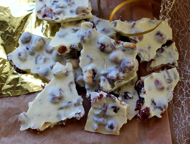 Cranberry Hazelnut White Chocolate Bark | Blue Owl Treats