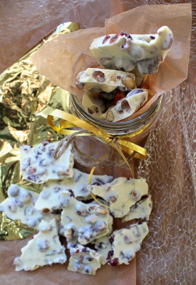 Cranberry Hazelnut White Chocolate Bark | Blue Owl Treats