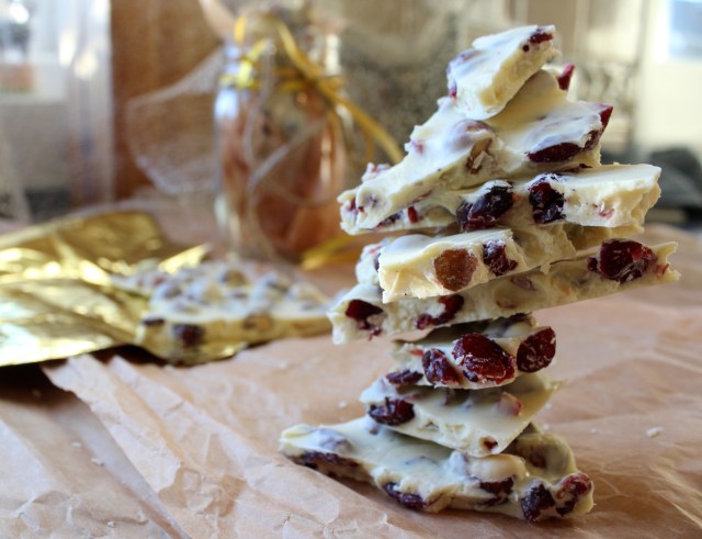 Cranberry Hazelnut White Chocolate Bark | Blue Owl Treats