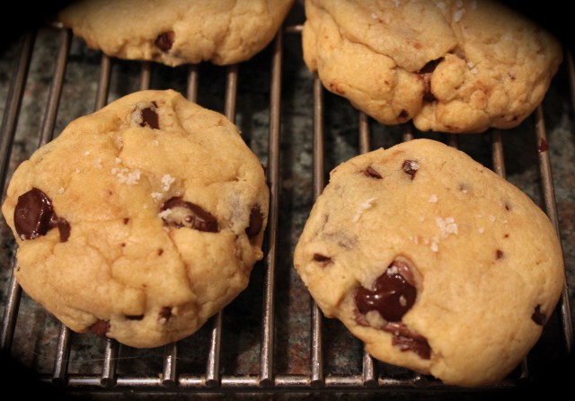 Nutella Stuffed Brown Butter Salted Chocolate Chip Cookies | Blue Owl Treats