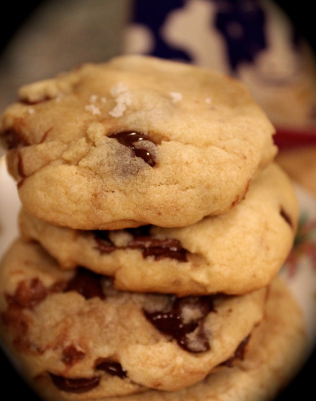 Nutella Stuffed Brown Butter Salted Chocolate Chip Cookies | Blue Owl Treats