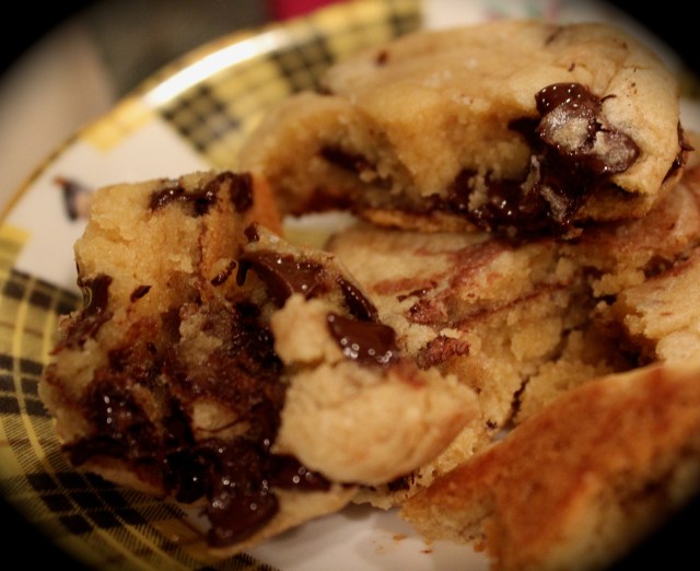 Nutella Stuffed Brown Butter Salted Chocolate Chip Cookies | Blue Owl Treats