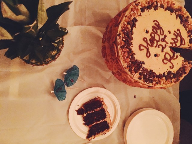 Chocolate Pretzel Peanut Butter Layer Cake | Blue Owl Treats